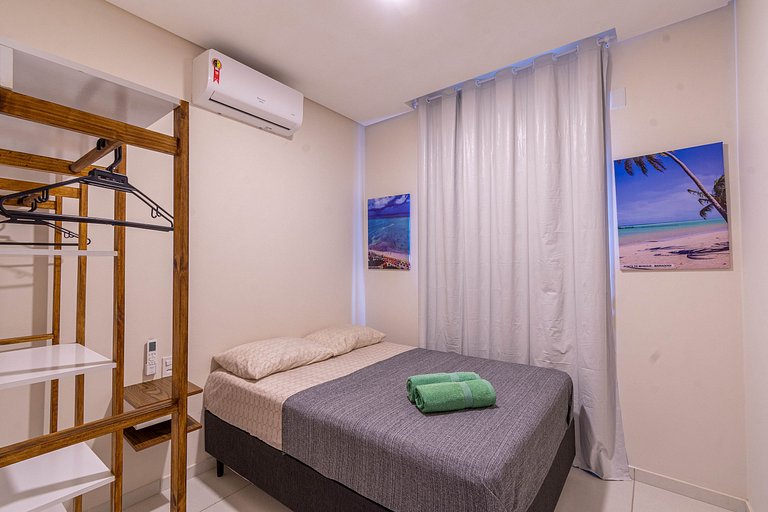 Moderno c/Varanda 100mts Praia c/Garagem e Cozinha