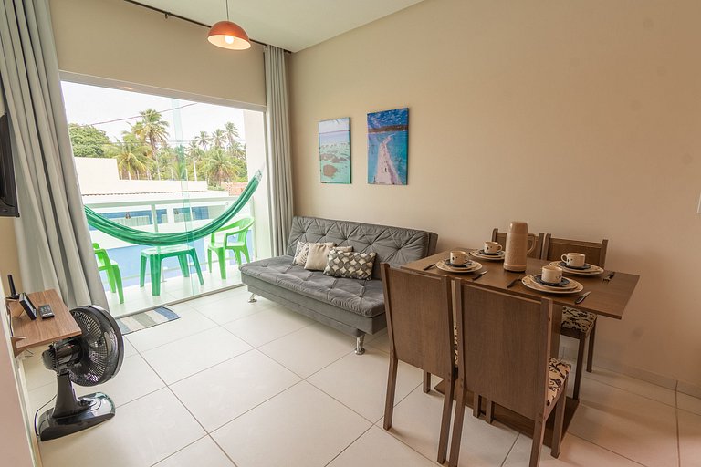 Top c/ Varanda,100M Praia c/ Cozinha, Wifi, ArCond