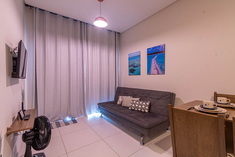 Top c/ Varanda,100M Praia c/ Cozinha, Wifi, ArCond